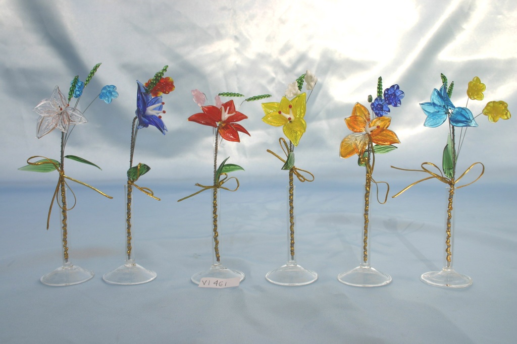 VASETTO VETRO MICRO c/ROSE h 16cm 