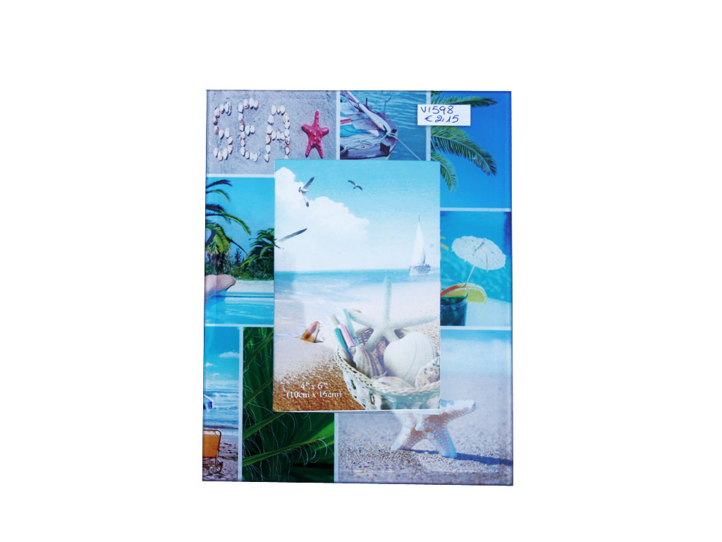 PORTAFOTO VETRO DISEGNI MARINI 20x25 