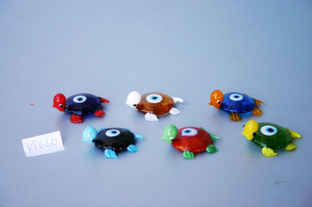 CONFEZIONE 6 TARTARUGHE VETRO 