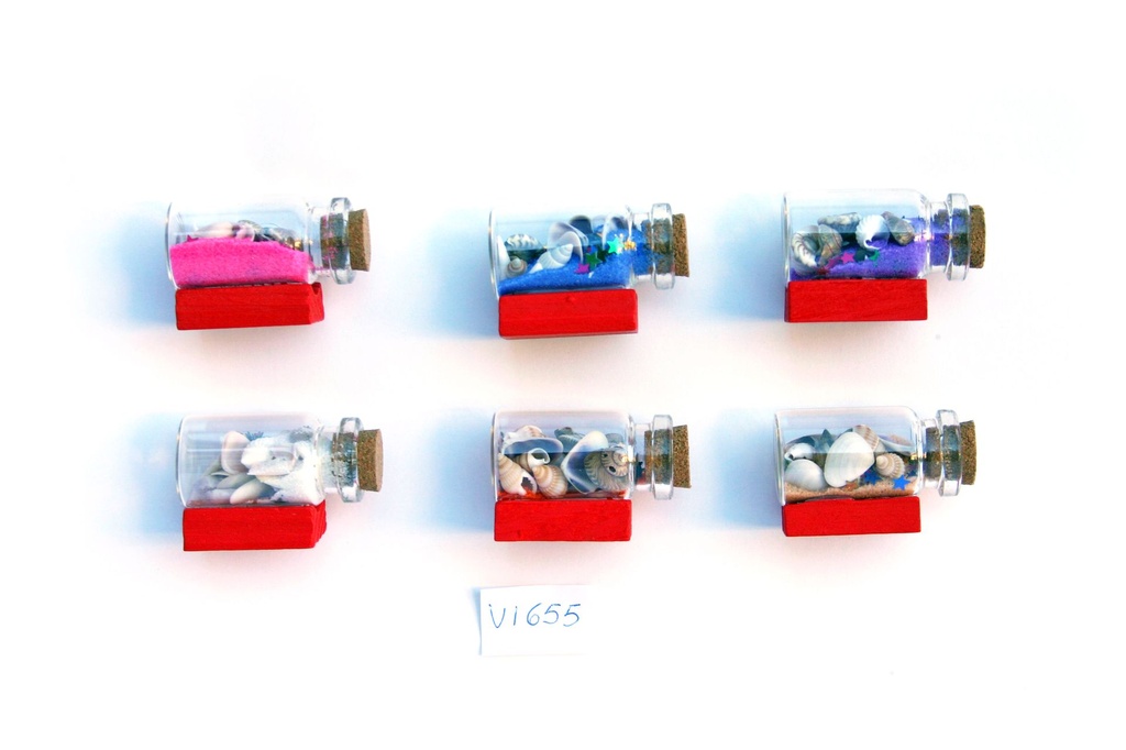 MAGNETE BOTT.VETRO SABBIA/CONCH 4 CM 6 COL ASS