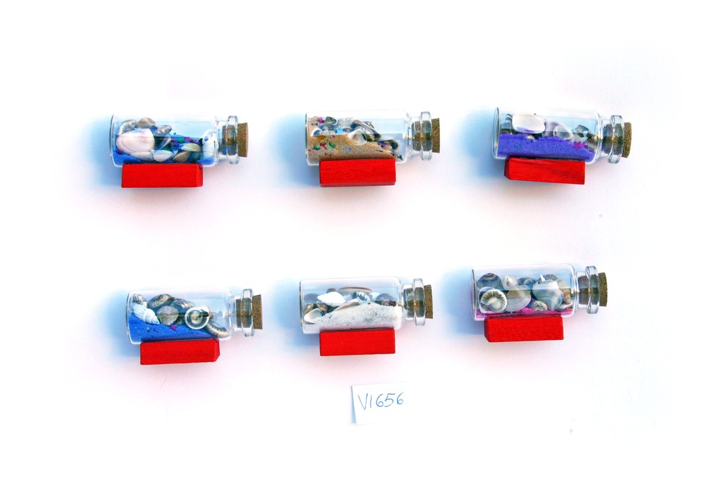 MAGNETE BOTT. VETRO/SABBIA CONCH 4 CM 6 COL ASS