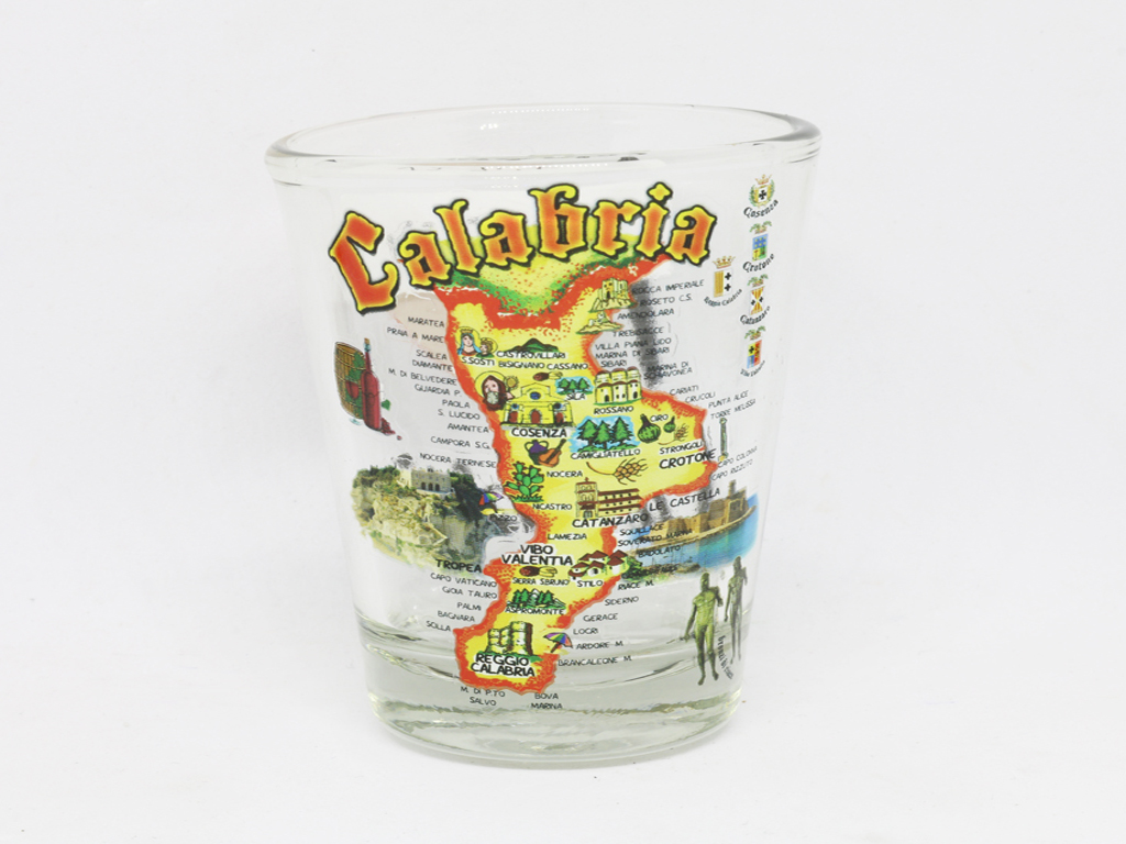 SHOT GLASS VETRO CALABRIA MAPPA+I LOVE 