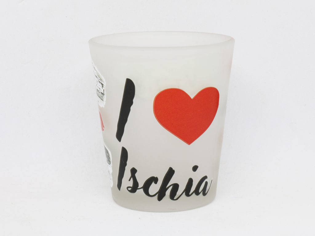 SHOT GLASS VETRO FROST I LOVE ISCHIA 