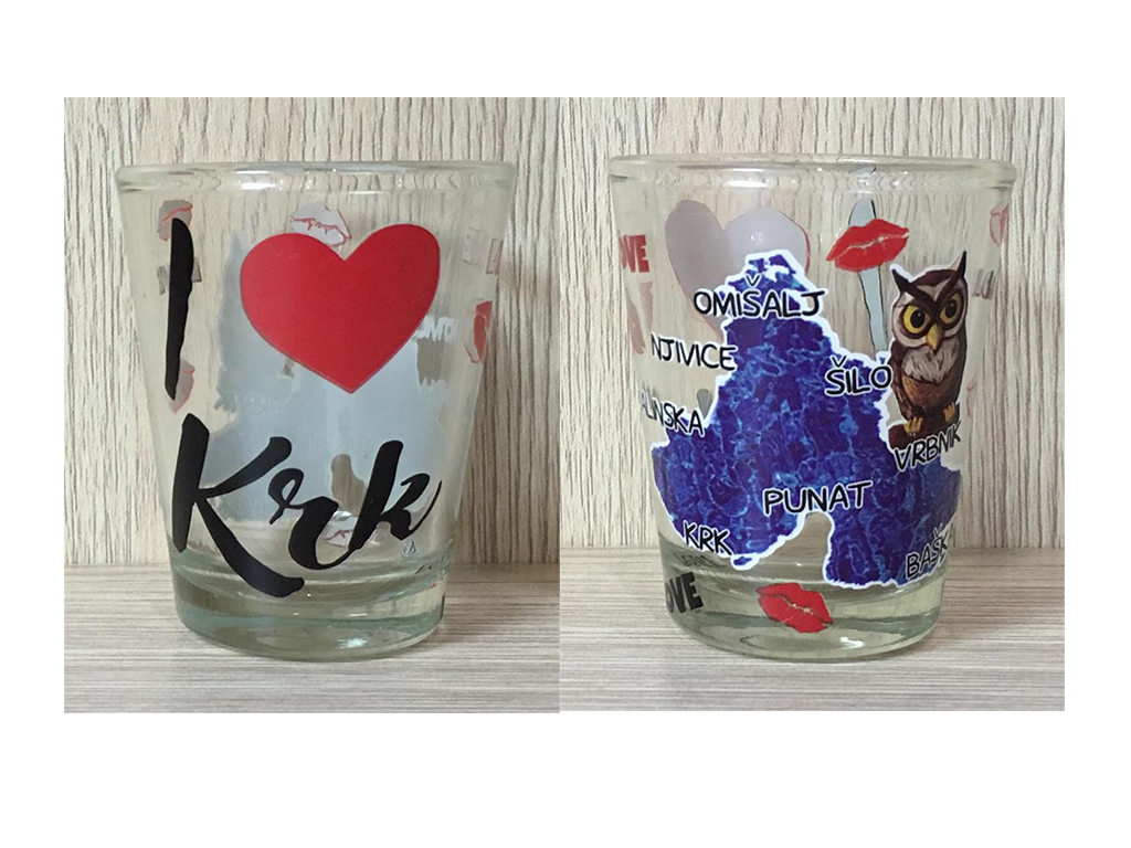 SHOT GLASS VETRO I LOVE KRK 
