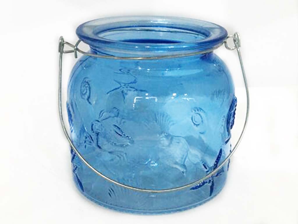 PORTACANDELA VETRO COL ASS 