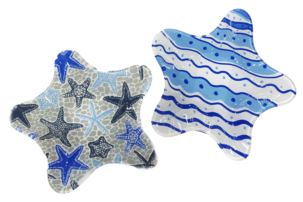 PIATTO VETRO STELLA 2 MOD 17*17.4 CM 