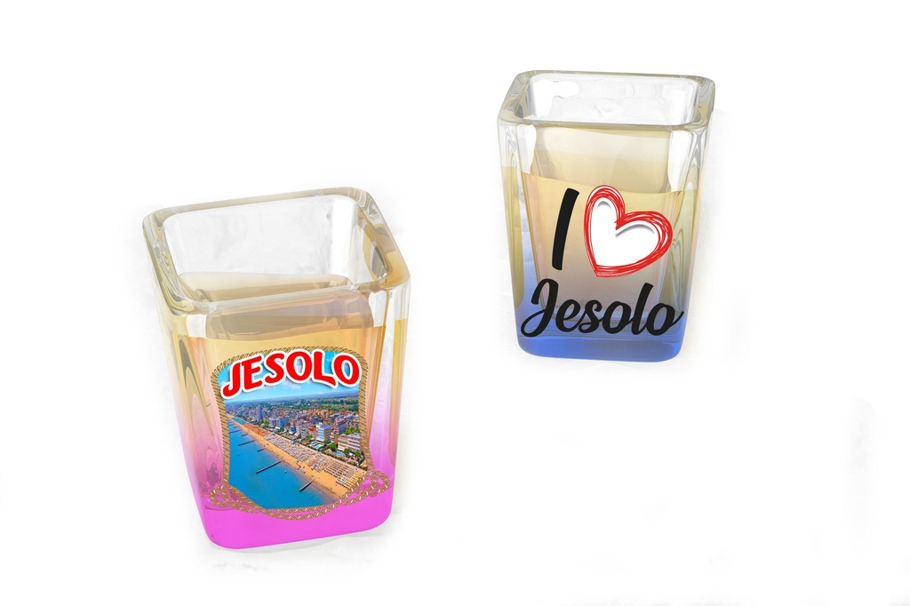 BICCHIERINO VETRO QUADRATO FLUO JESOLO 