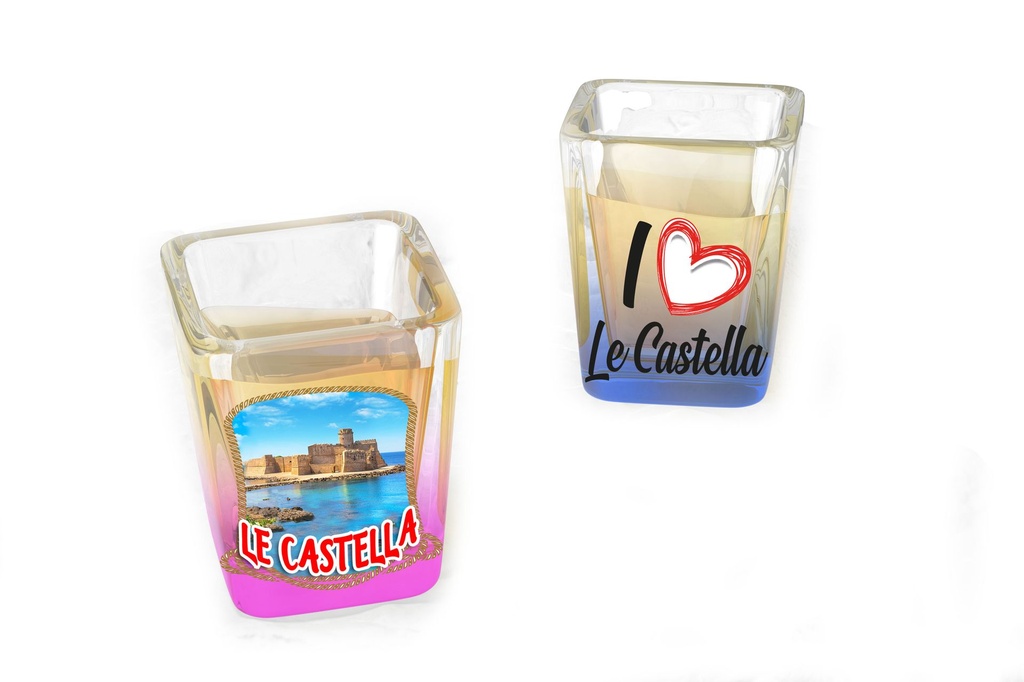 BICCHIERINO VETRO QUADRATO FLUO LE CASTELLA 