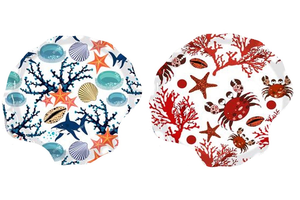 PIATTO VETRO CONCHIGLIA SOGG. MARINI 