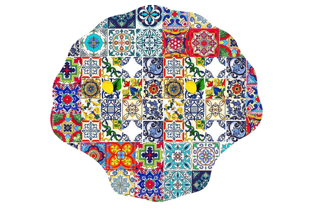 PIATTO VETRO CAPPASANTA MAIOLICHE 15.6*16.8 