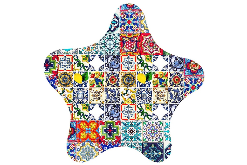 PIATTO VETRO STELLA MAIOLICHE 17*17.4 CM 