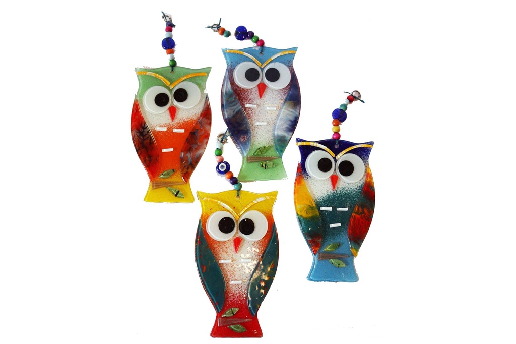 GUFO VETRO D'APPENDERE 27*11 CM COL ASS 