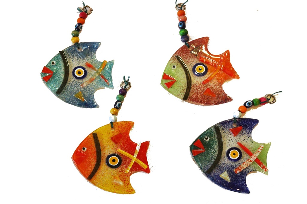 PESCI VETRO 16*9.5 CM COL ASS 