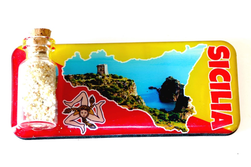 MAGNETE RES EPOXY RETTANGOLARE SICILIA BANDIERA 