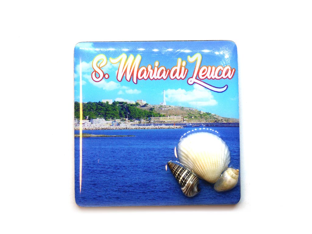 MAGNETE EPOXY QUADRATO S.MARIA DI LEUCA CON CONCH 