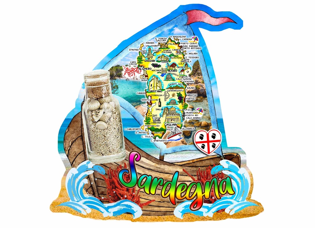 MAGNETE EPOXY BARCA SARDEGNA MAPPA 