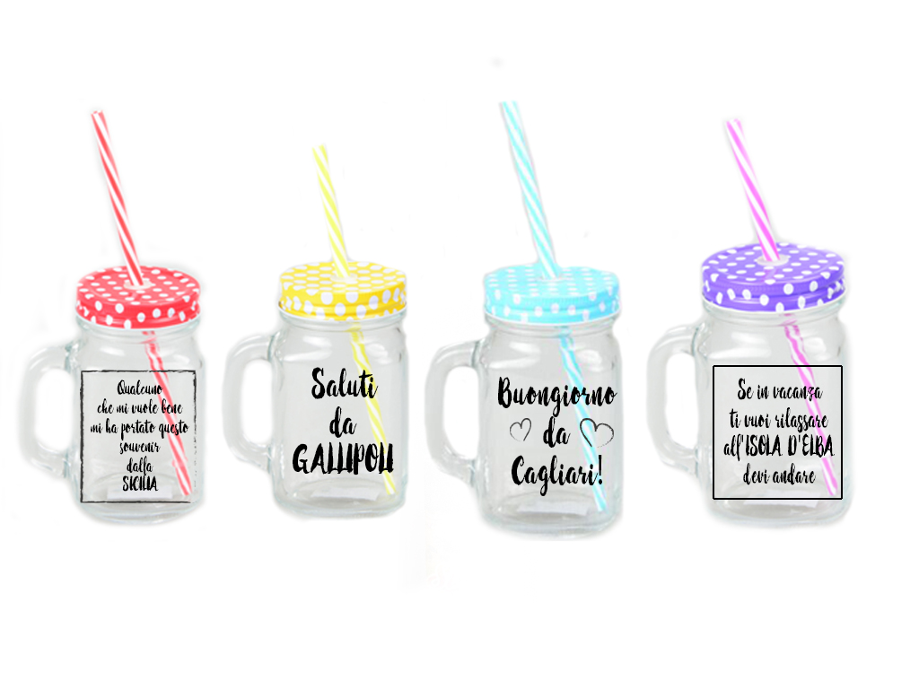 VASETTO VETRO C/TAPPO E CANNUCCIA DA PERS H 13.5 4 COL ASS