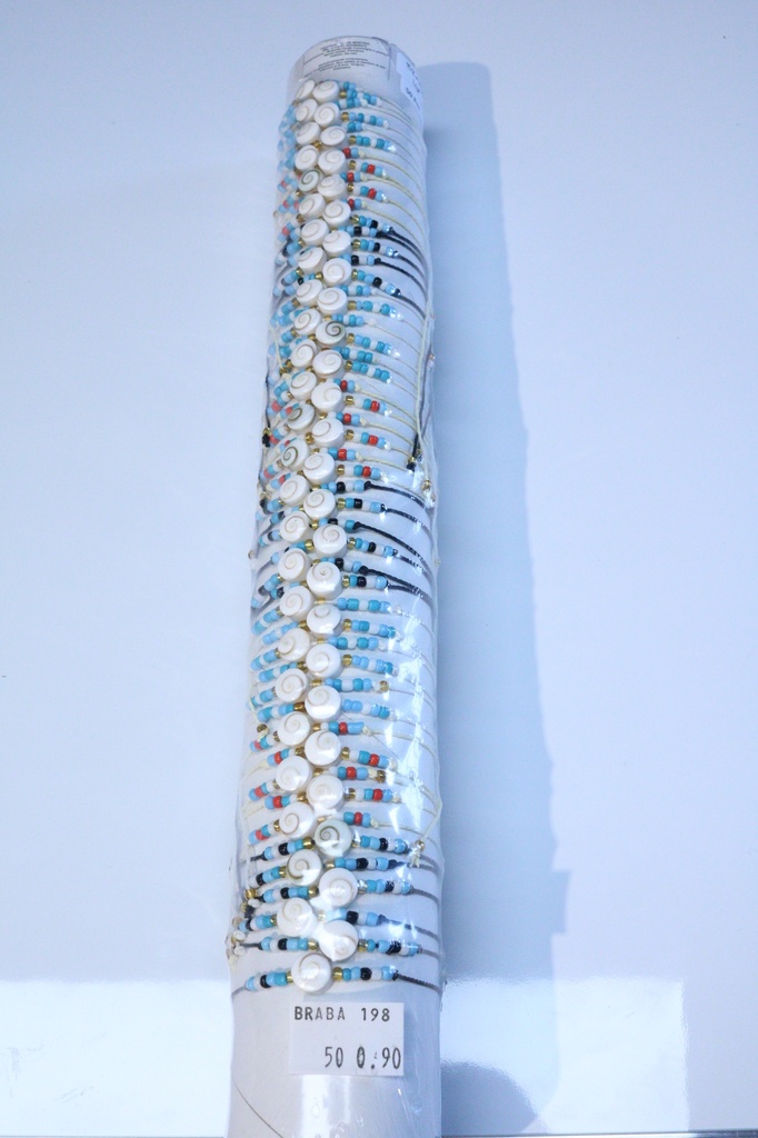 BRACCIALE PERLINE E CONCHIGLIA SU TUBO