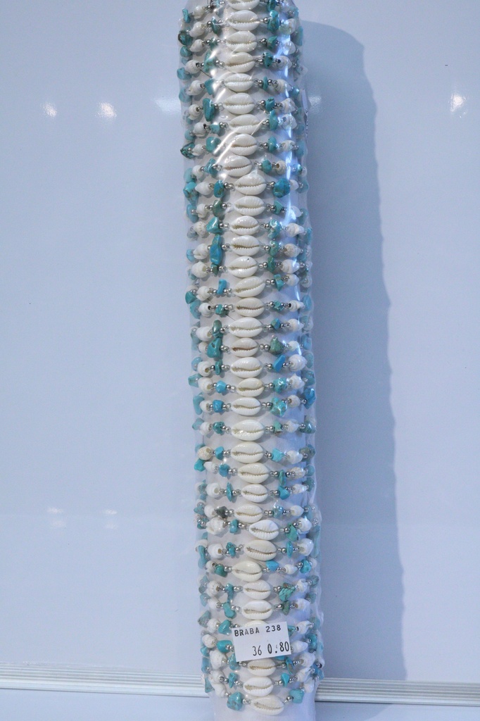 BRACCIALE PIETRA E CONCHIGLIA SU TUBO