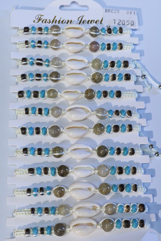 BRACCIALE CORDA, COCCO E CONCHIGLIA