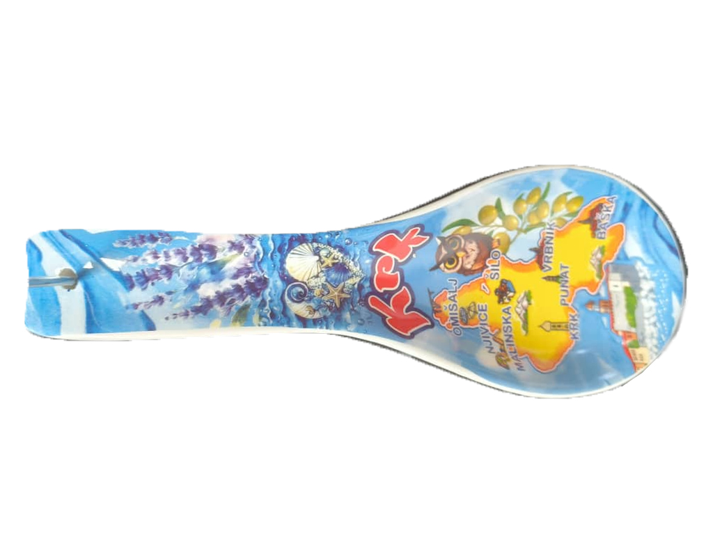 POGGIAMESTOLO CERAMICA 26CM CON DECALCO KRK E BOX CON FINESTRA