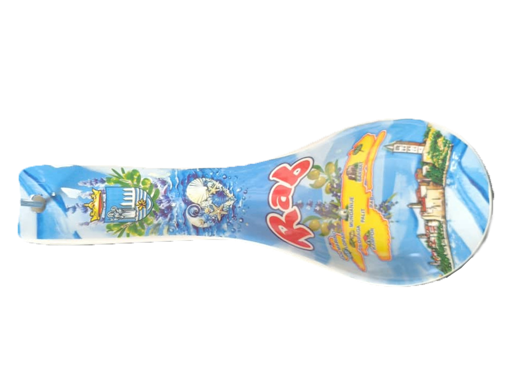 POGGIAMESTOLO CERAMICA 26CM CON DECALCO RAB E BOX CON FINESTRA