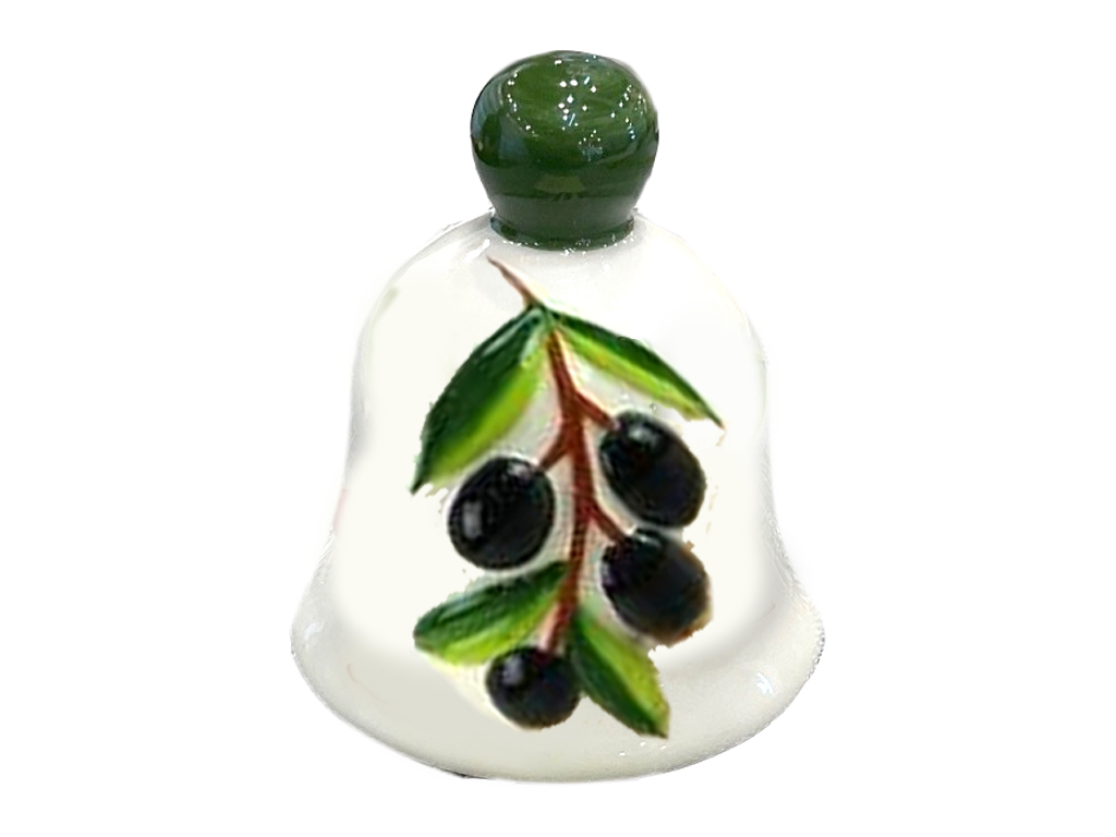 CAMPANELLA IN CERAMICA CON OLIVE A RILIEVO