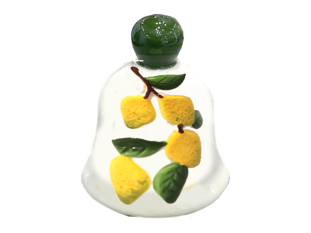 CAMPANELLA IN CERAMICA CON LIMONI A RILIEVO
