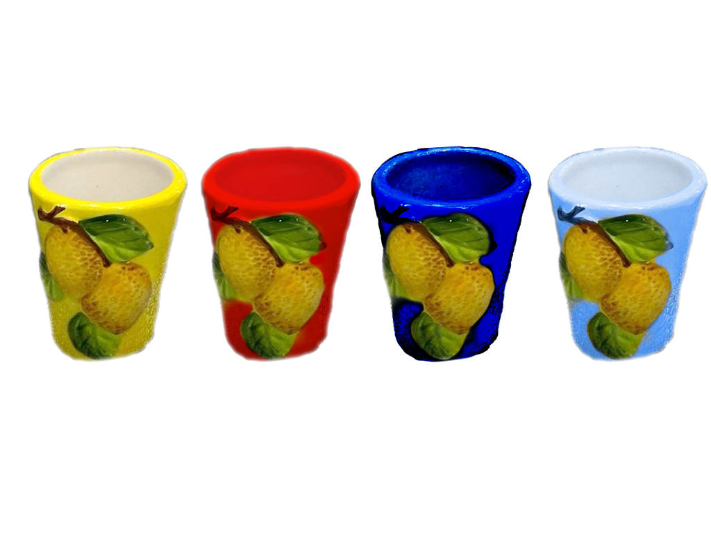 SHOTGLASS IN CERAMICA CON LIMONI A RILIEVO