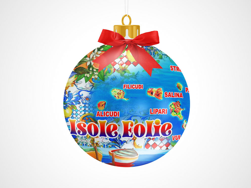 PALLINA DI NATALE IN PLASTICA ISOLE EOLIE