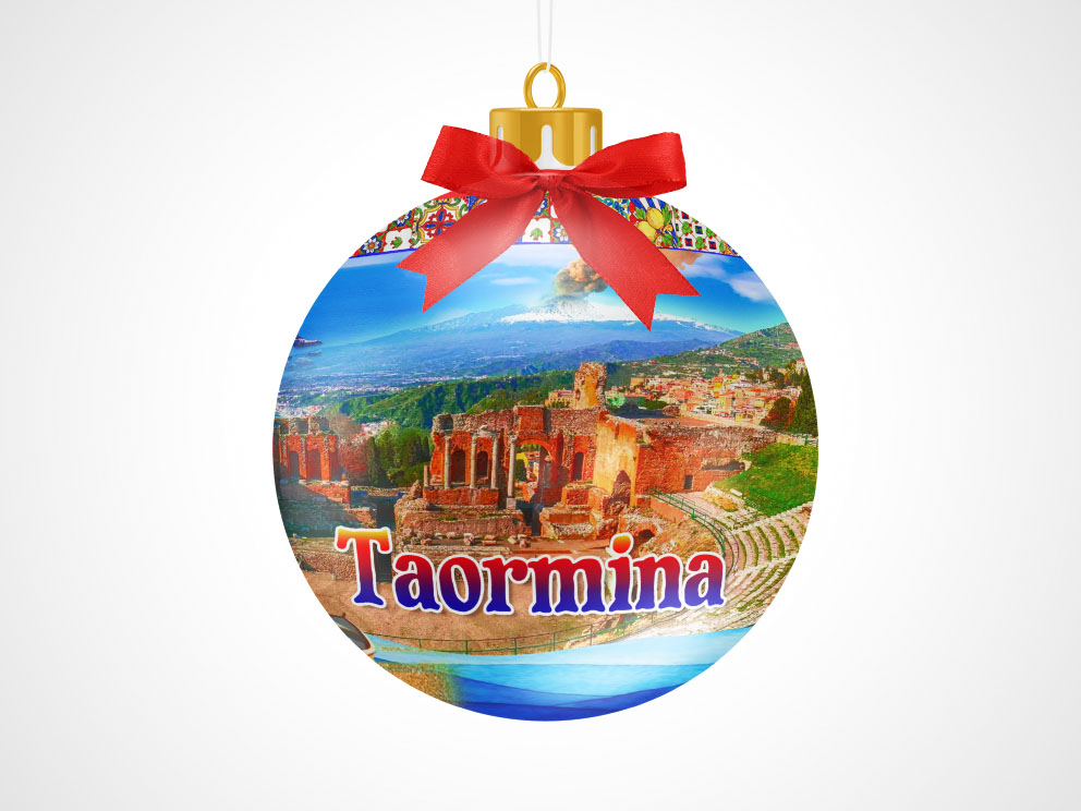 PALLINA DI NATALE IN PLASTICA TAORMINA