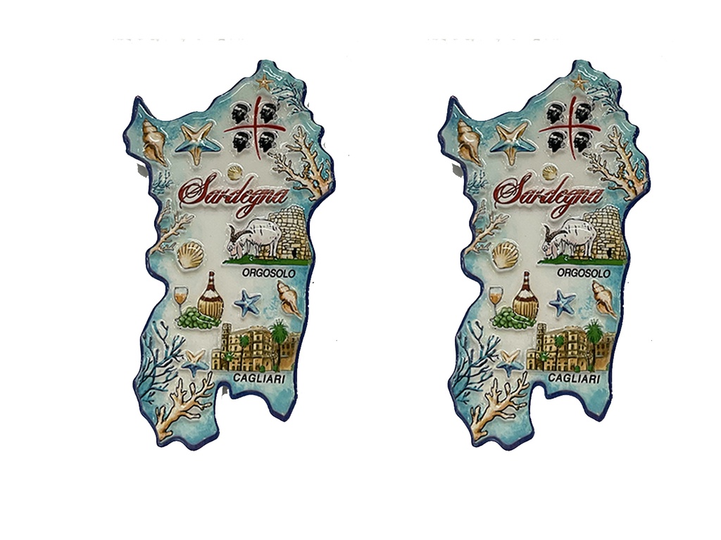 MAGNETE RESINA PECORA SARDEGNA CON CARTELLI STRADALI