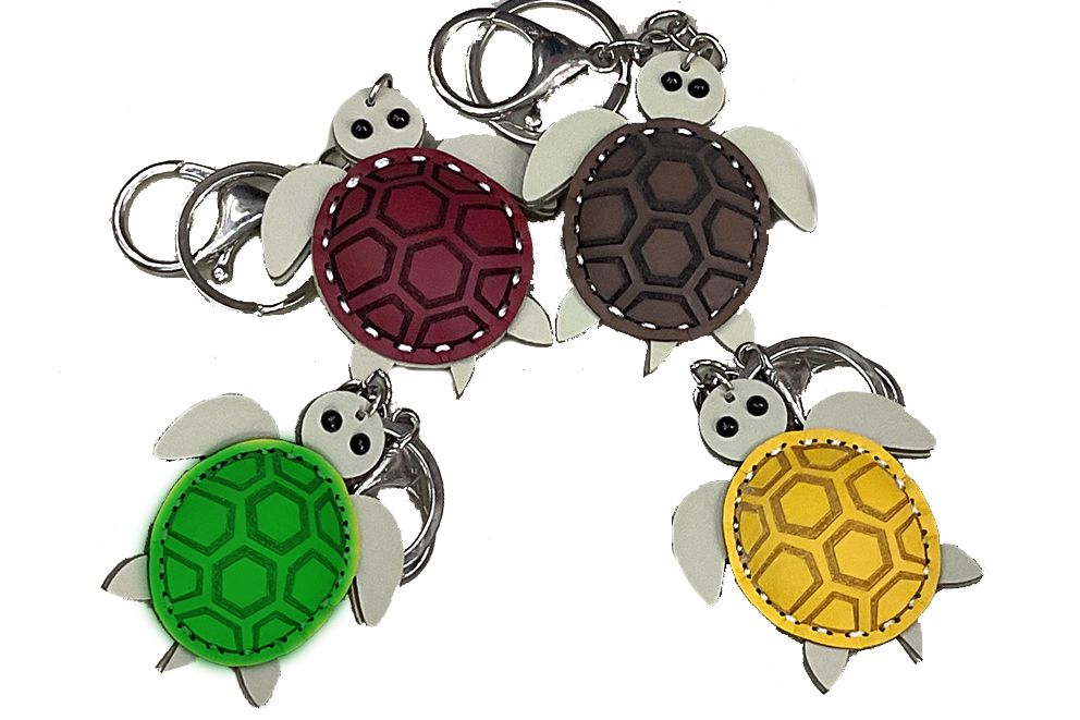 PORTACHIAVE TARTARUGA CUOIO 4 COL ASS