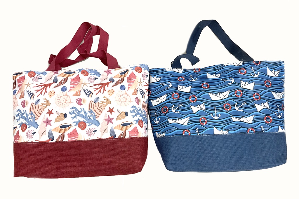 BORSA STOFFA 55*37*15cm 2 COL ASS DA PERS