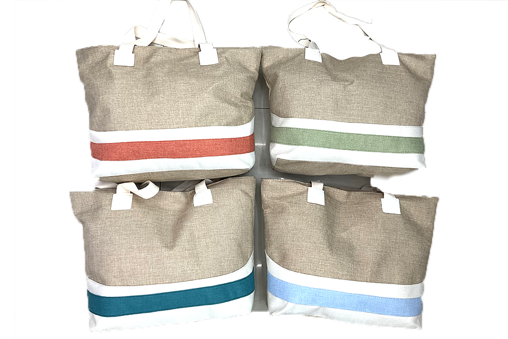 BORSA STOFFA FASCIA 4 COL ASS 50*36*13 CM