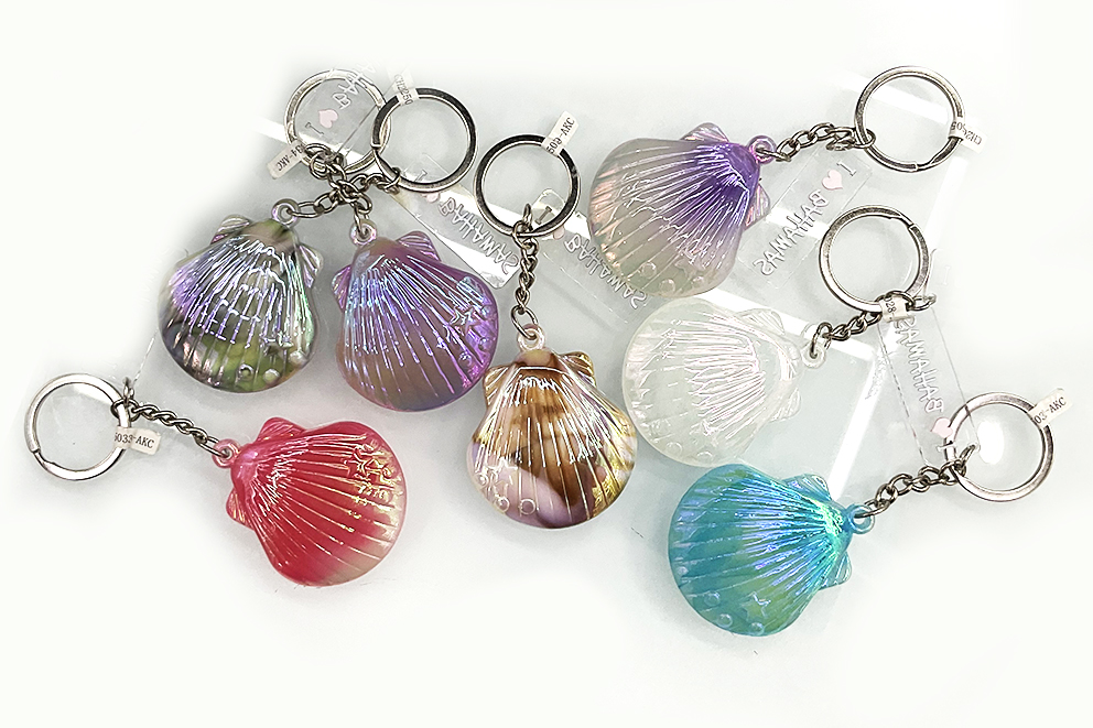 PORTACHIAVE PLASTICA CONCHIGLIA PERLATA 6 COL ASS