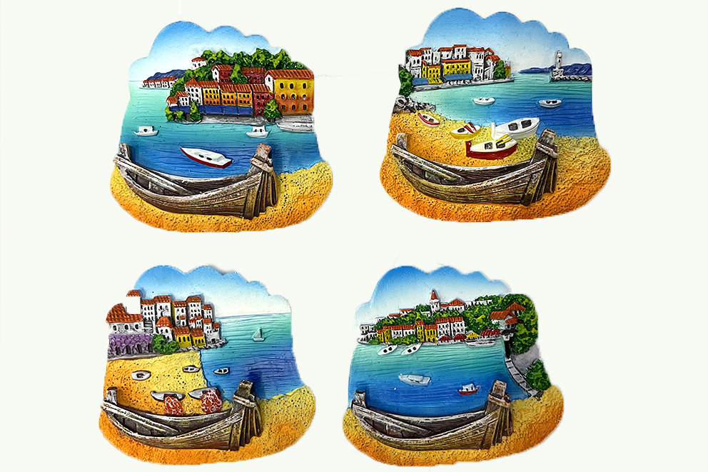 MAGNETE RESINA NUVOLA VEDUTA BARCA 4 MOD 6.5*7 CM