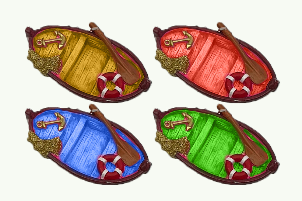 MAGNETE RESINA BARCHETTA 4 COL ASS 8.5 CM