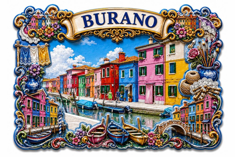 MAGNETE RESINA 3D RILIEVO BURANO