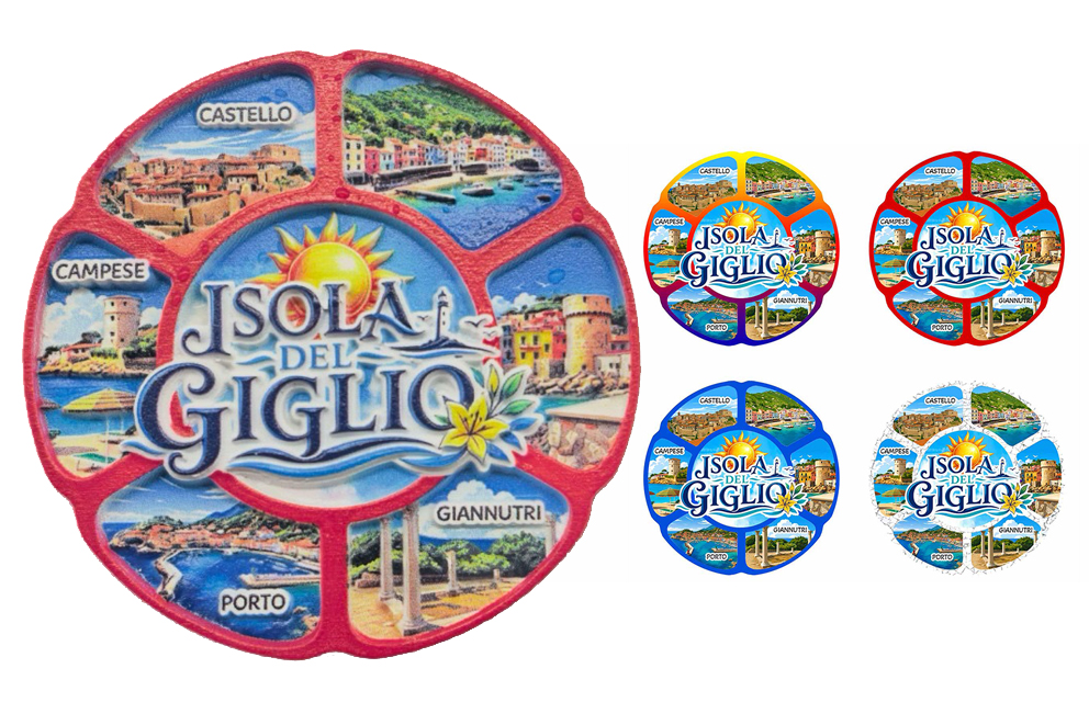 MAGNETE RESINA MULTIVEDUTA 4 COL ASS ISOLA DEL GIGLIO