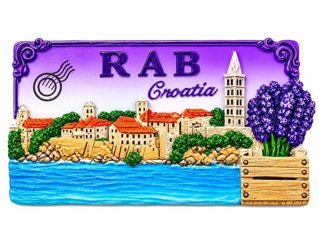 MAGNETE RESINA RETTANGOLARE LAVANDA RAB