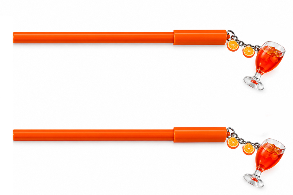 PENNA PLASTICA C/PENDENTE BICCHIERE SPRITZ 3 COL ASS
