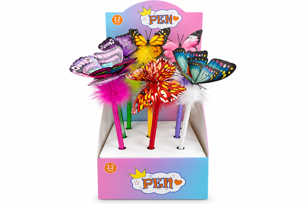 PENNA PLASTICA FARFALLA