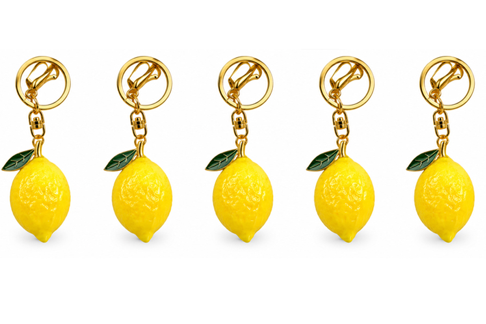 PORTACHIAVE PLASTICA PERLATA LIMONE 3*5 CM