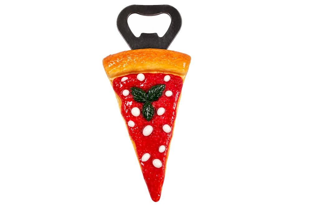 MAGNETE RESINA FETTA PIZZA APRIBOTTIGLIE CM 6.5
