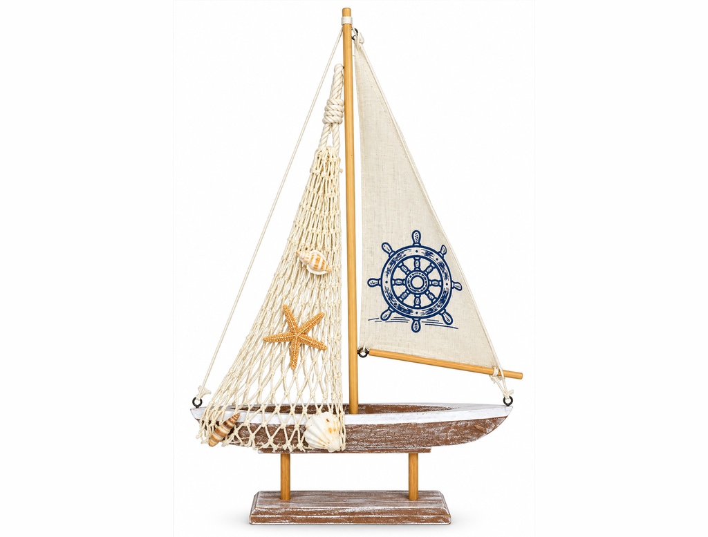 BARCA LEGNO VELA CM 31*50.5
